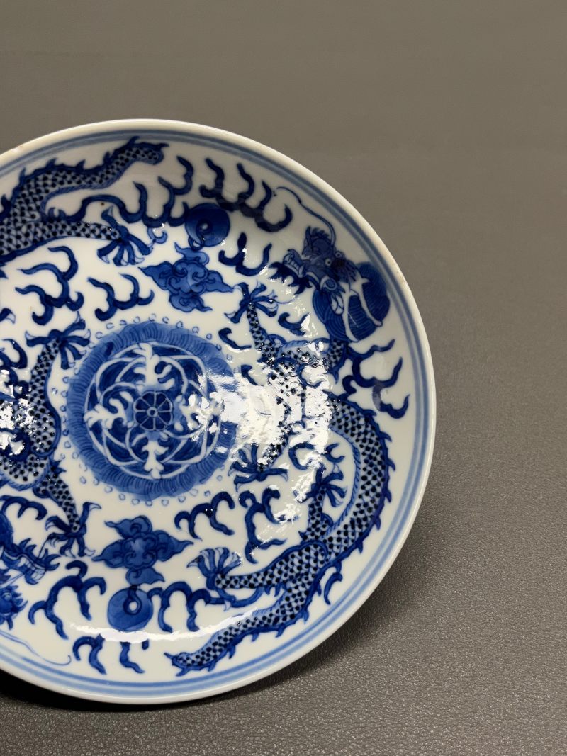 清光绪 青花云龙纹盘 - 图6