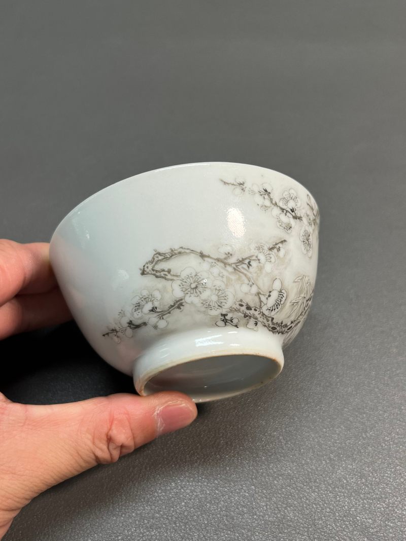 清雍正  墨彩梅花杯 - 图8