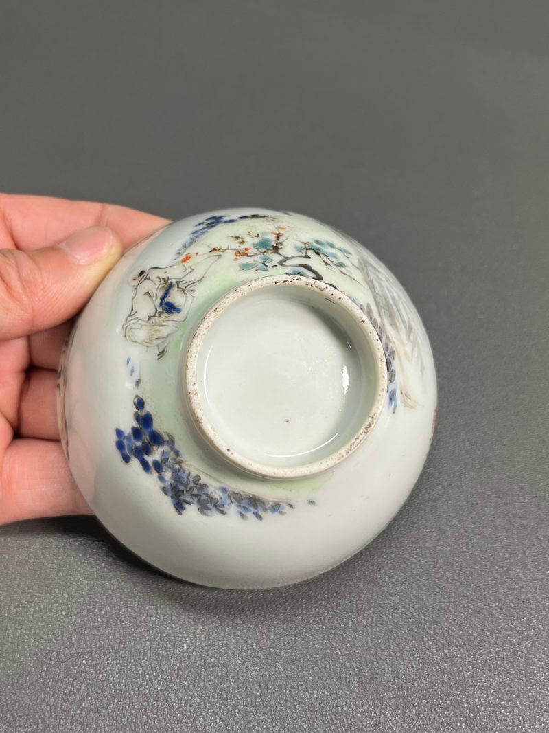 清晚期  浅绛彩王少维作茶圆 - 图15