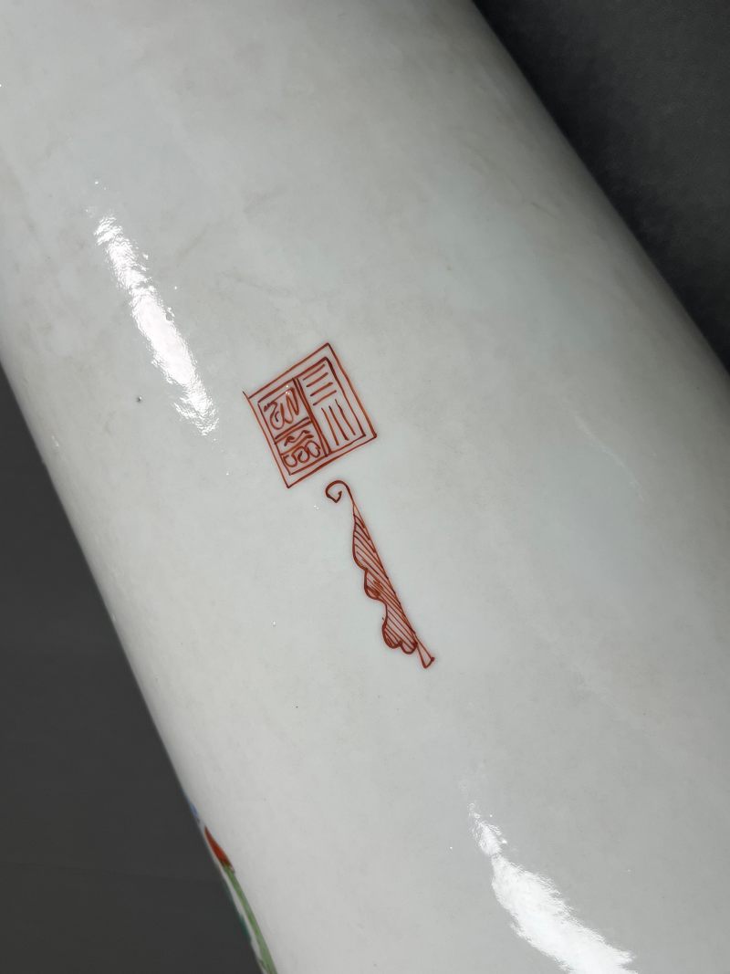 清雍正 粉彩花鸟图棒槌瓶 - 图13