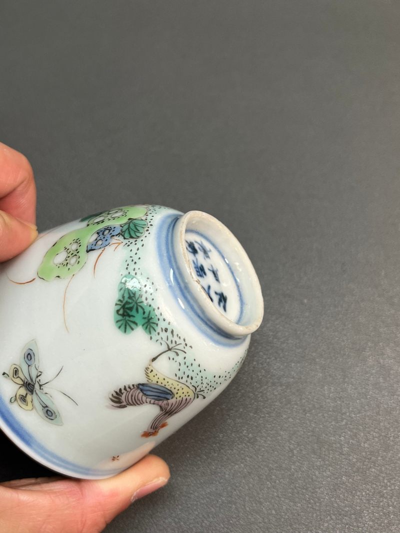 清康熙  五彩鸡趣图杯 - 图15