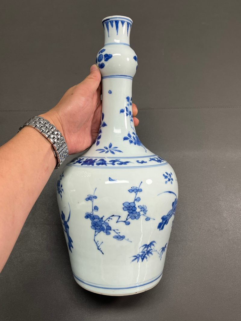 明崇祯 青花花鸟图瓶 - 图6