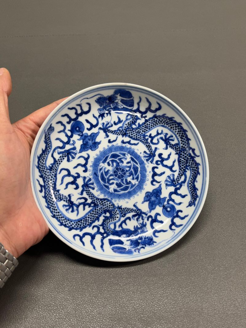 清光绪 青花云龙纹盘 - 图7