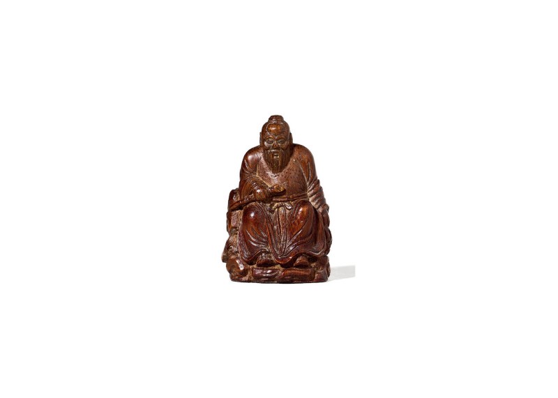 清  竹雕人物坐像