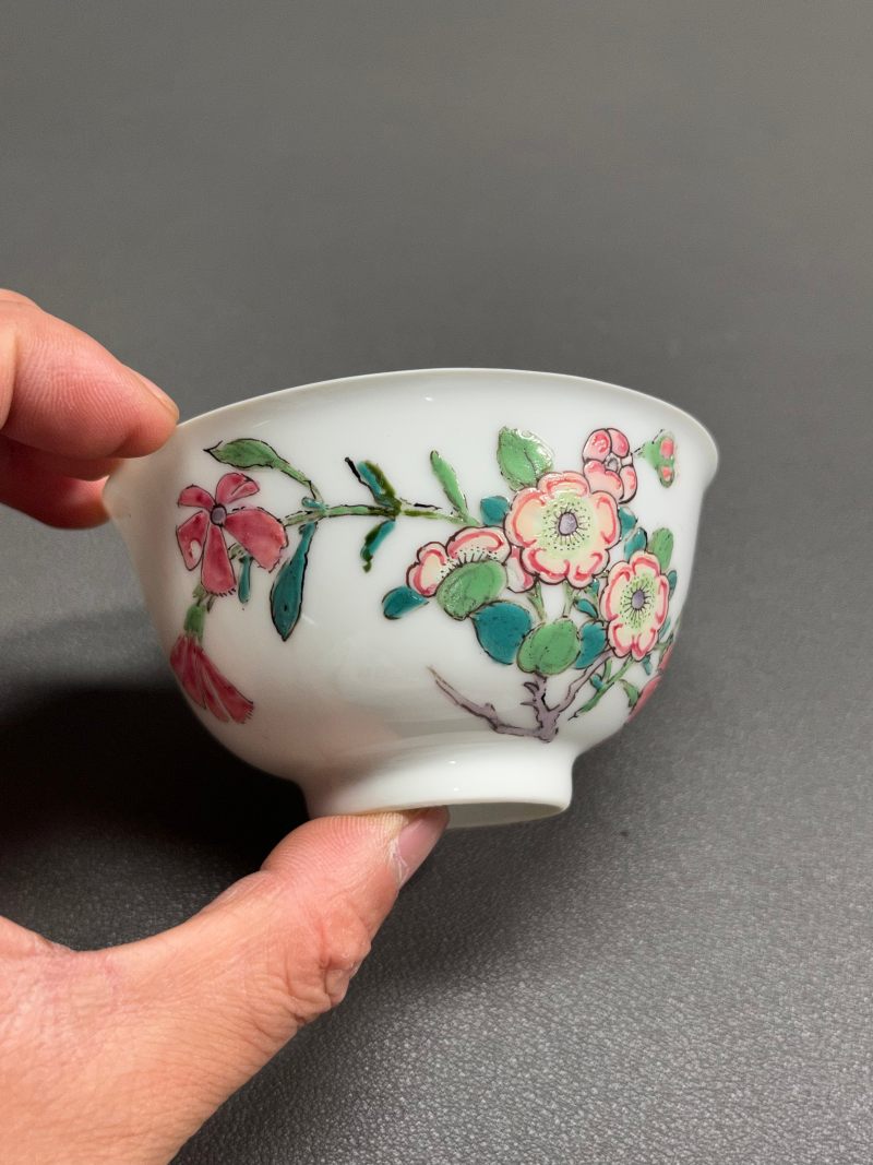 清雍正  粉彩花卉纹茶圆 - 图4