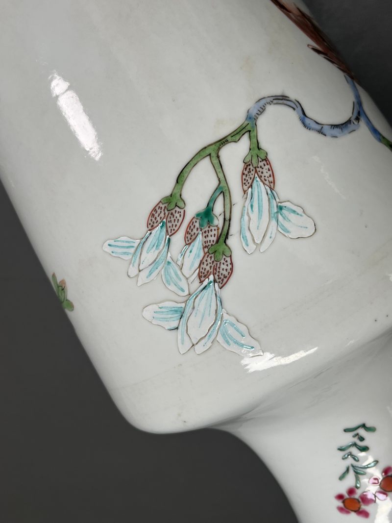 清雍正 粉彩花鸟图棒槌瓶 - 图14