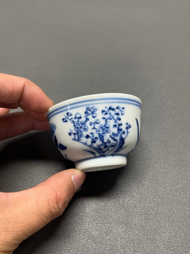 清光绪  青花外四君子内团龙纹茶圆 - 图3