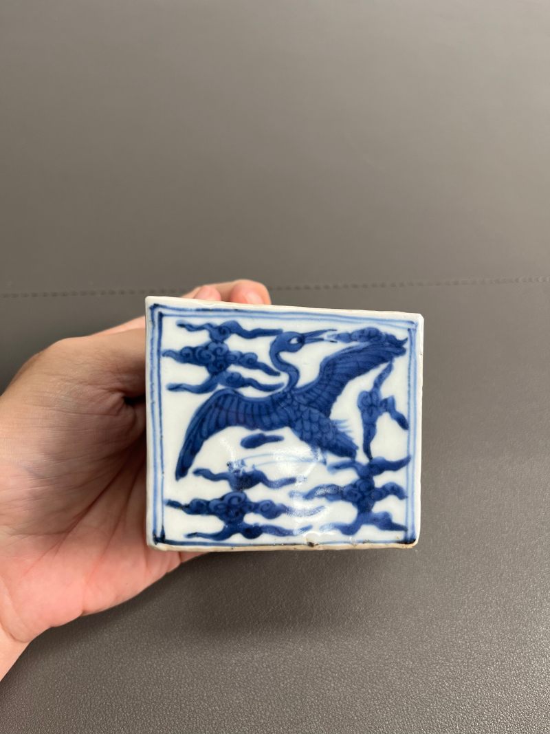 明万历  “督理府”款青花八宝云鹤纹蛐蛐罐（一对） - 图15