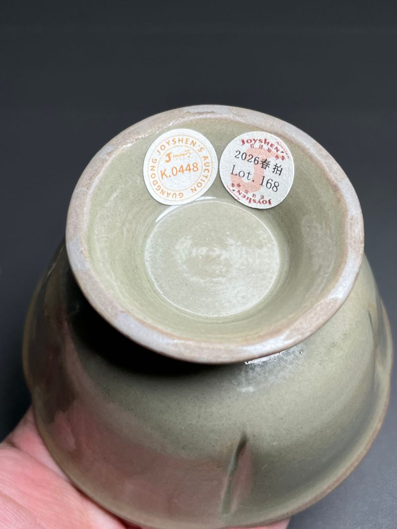 明或明以前  青釉花口高足杯 - 图12
