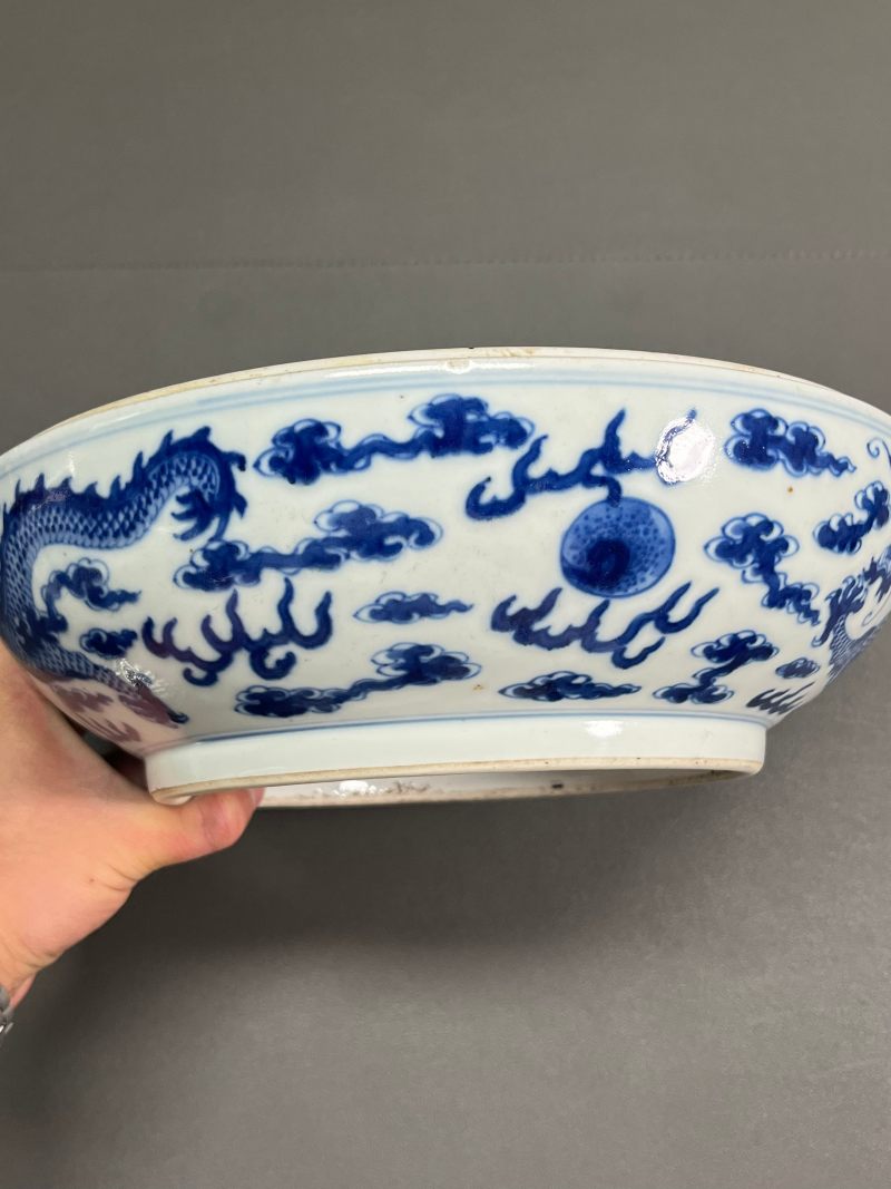 清光绪  青花云龙纹大捧盒 - 图8