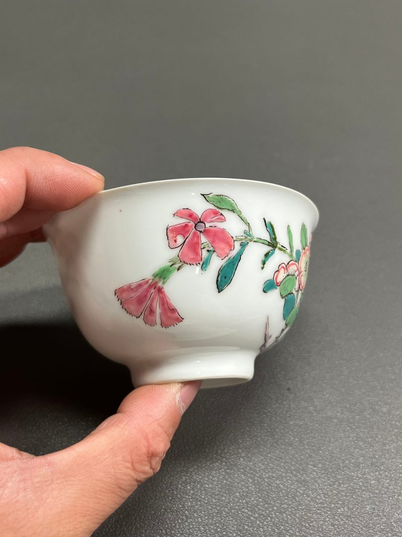 清雍正  粉彩花卉纹茶圆 - 图5