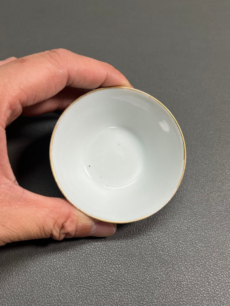 清同治  矾红彩洪福齐天纹套杯 - 图27