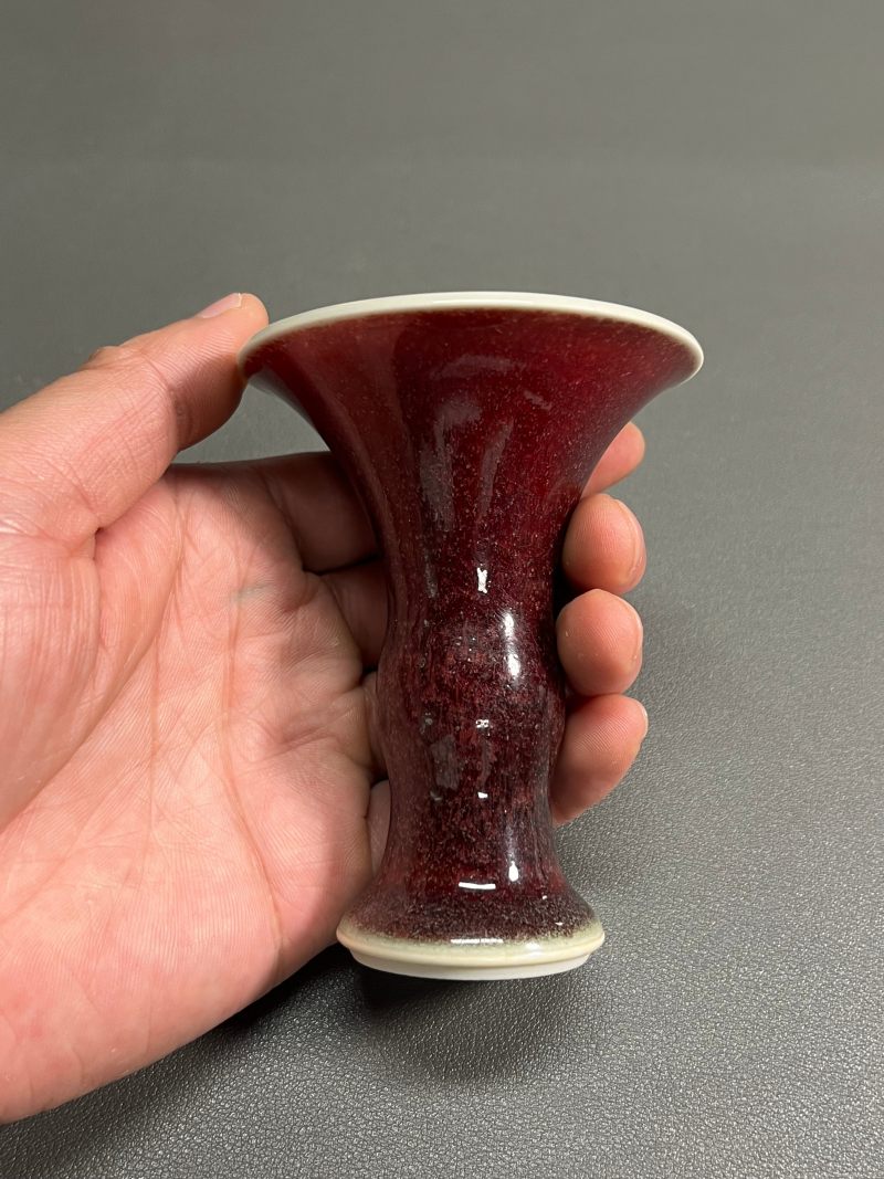 清康熙  郎窑红釉小花觚 - 图4