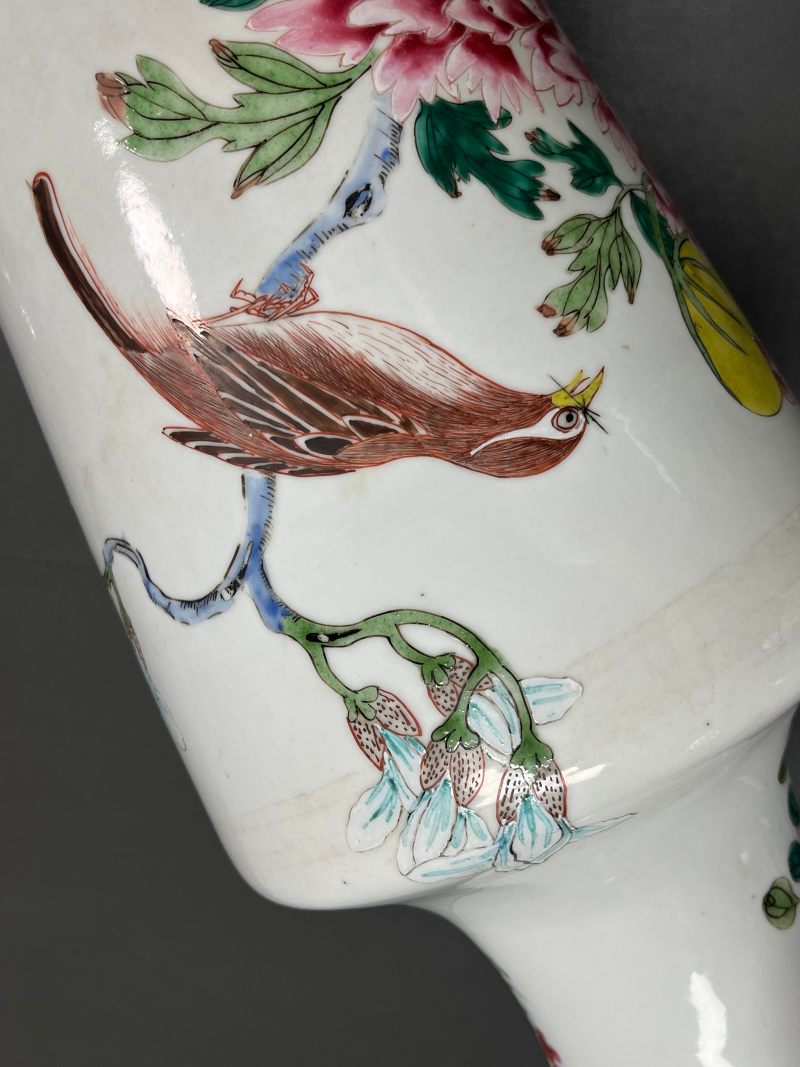 清雍正 粉彩花鸟图棒槌瓶 - 图15
