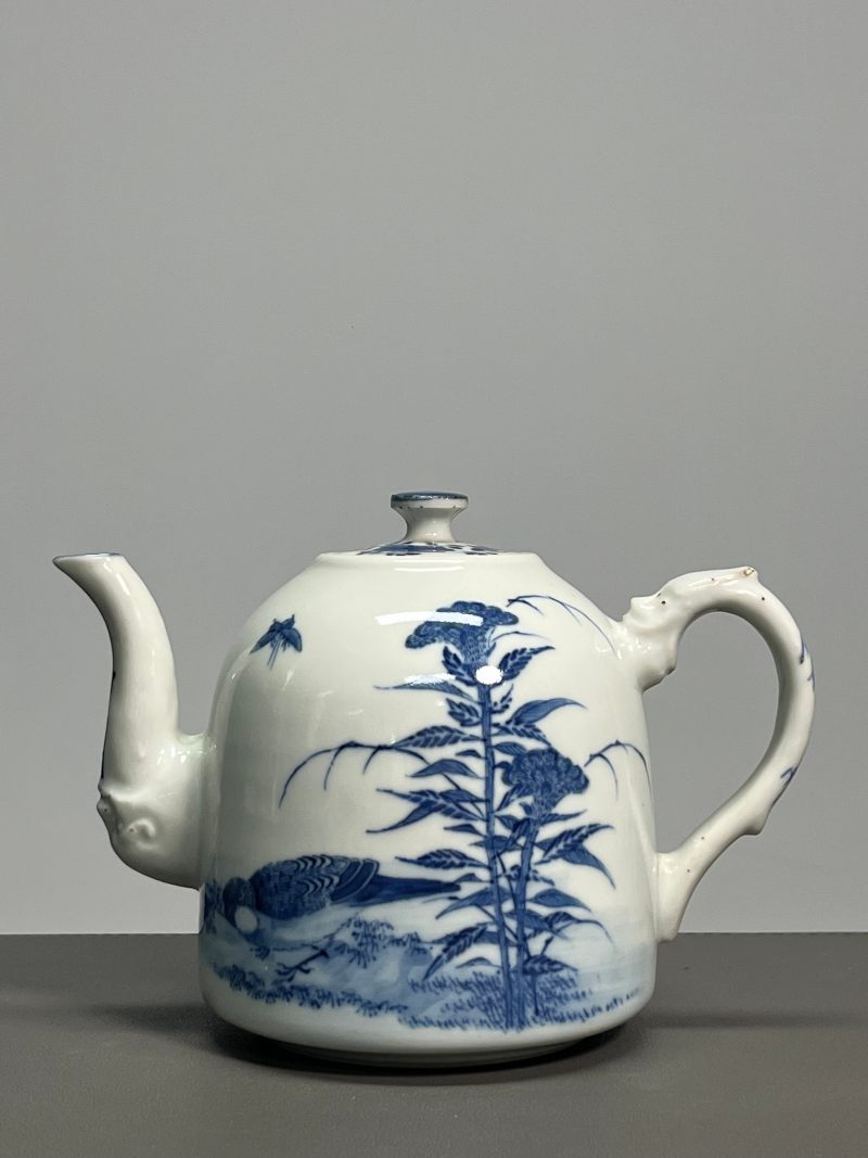 晚清-民国 青花花鸟纹执壶 - 图2