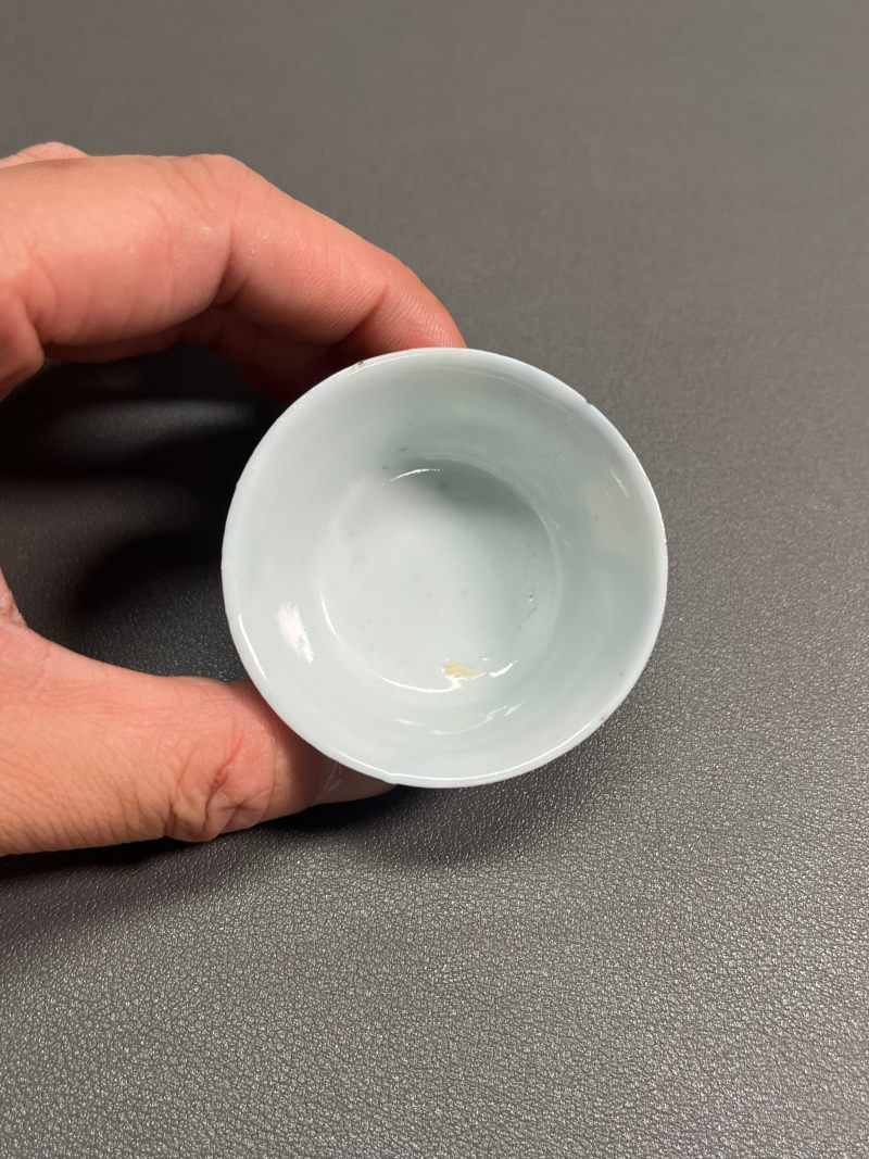 清中期  青花渔家乐图若深杯（一组 5 只） - 图20
