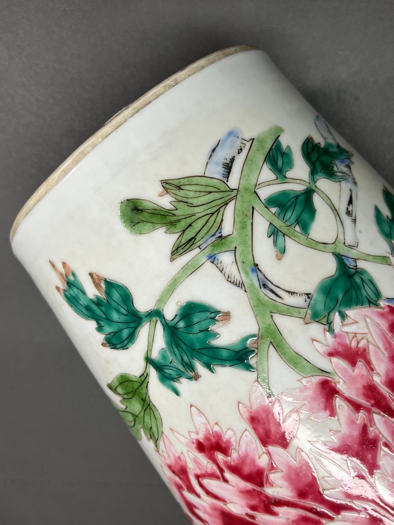 清雍正 粉彩花鸟图棒槌瓶 - 图16