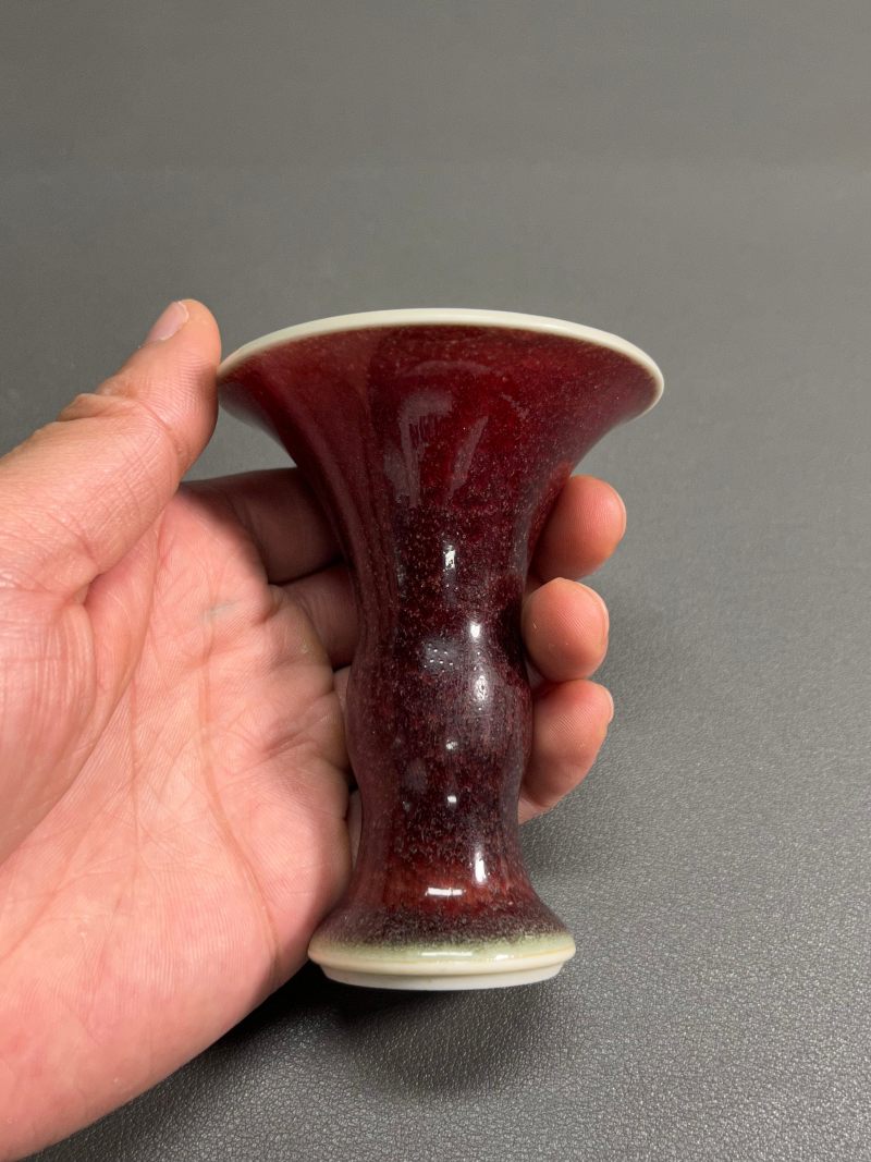 清康熙  郎窑红釉小花觚 - 图6