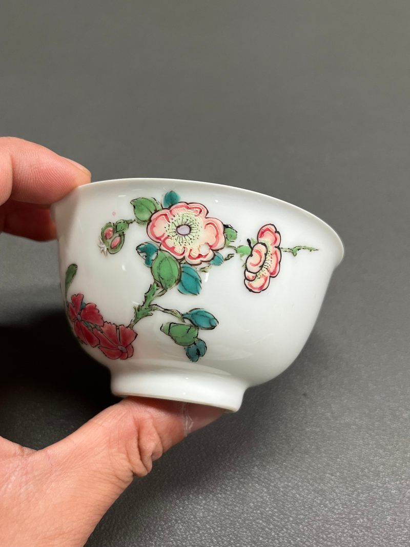 清雍正  粉彩花卉纹茶圆 - 图7