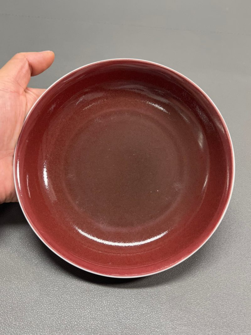 清康熙  霁红釉盘 - 图6