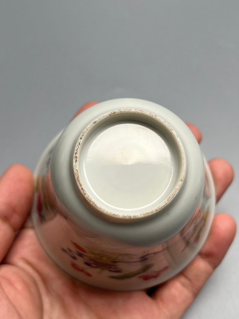清道光  粉彩花卉八吉祥纹盖杯 - 图11