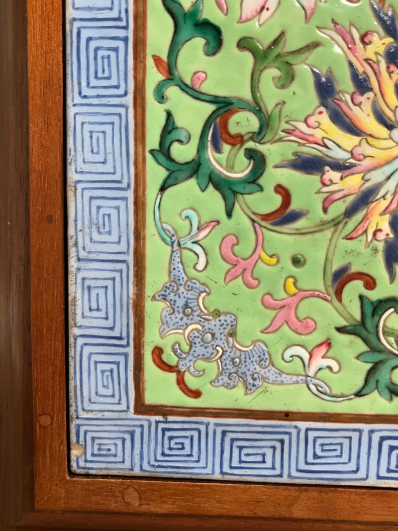 清嘉庆  洋彩花卉纹瓷板 - 图6