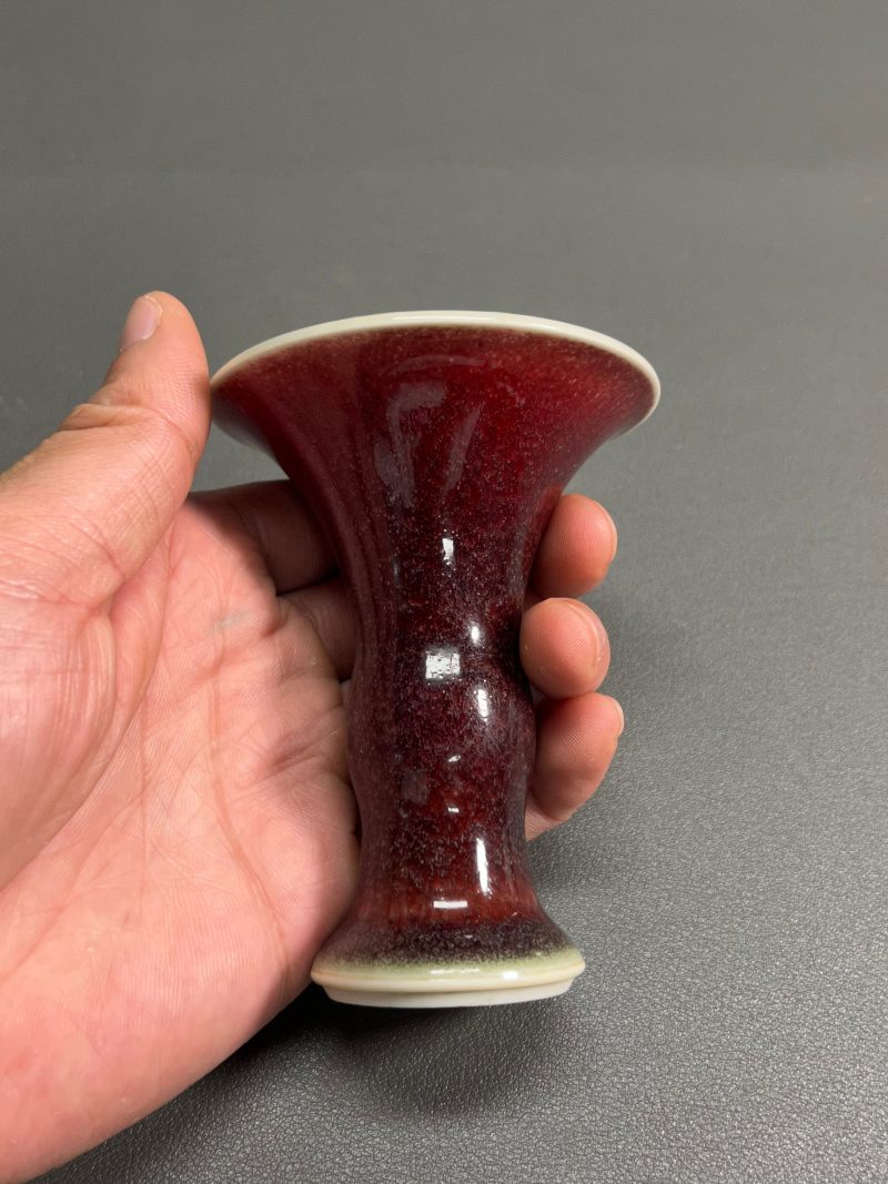 清康熙  郎窑红釉小花觚 - 图7