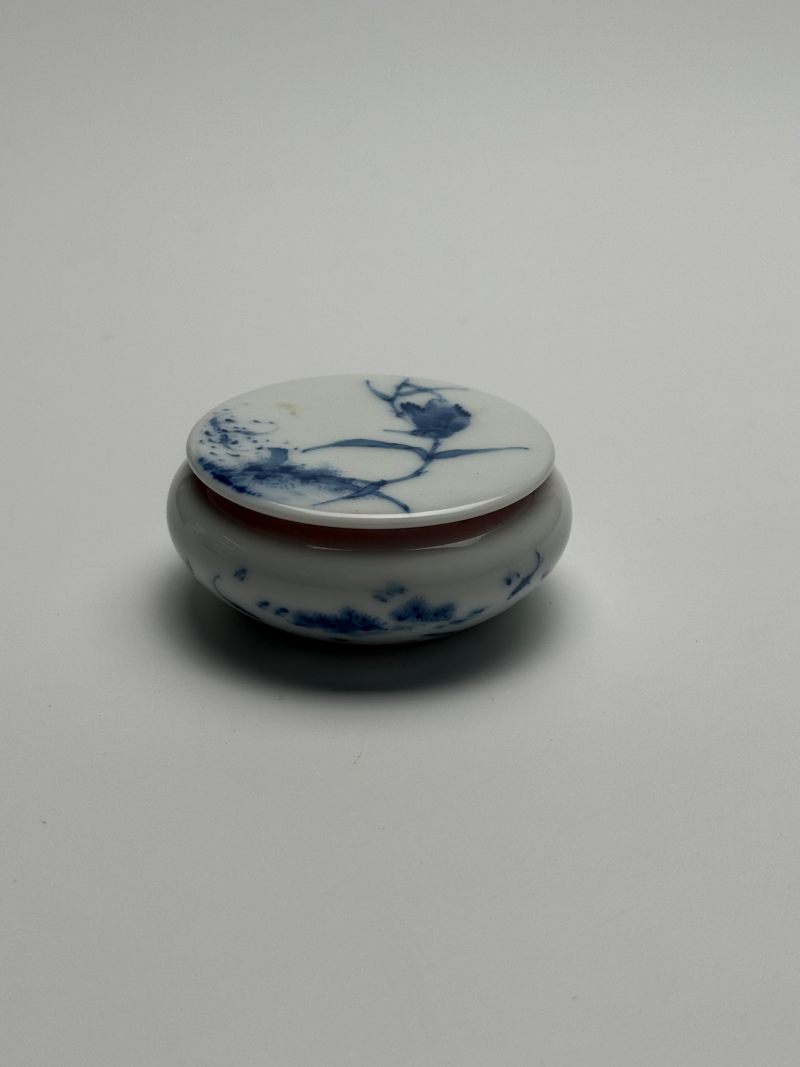 民国  王步风格青花花鸟印盒 - 图2