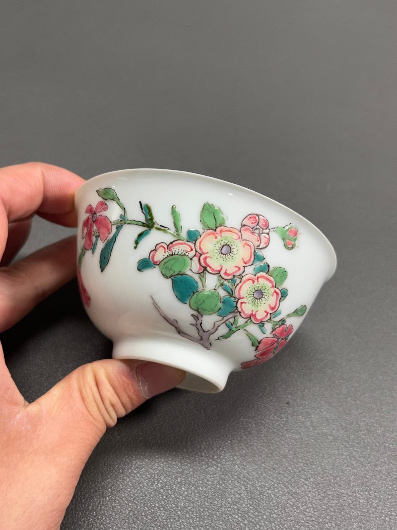 清雍正  粉彩花卉纹茶圆 - 图9