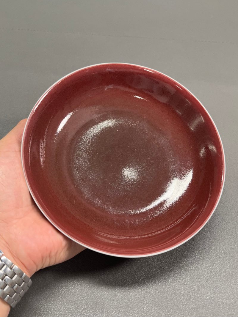 清康熙  霁红釉盘 - 图8