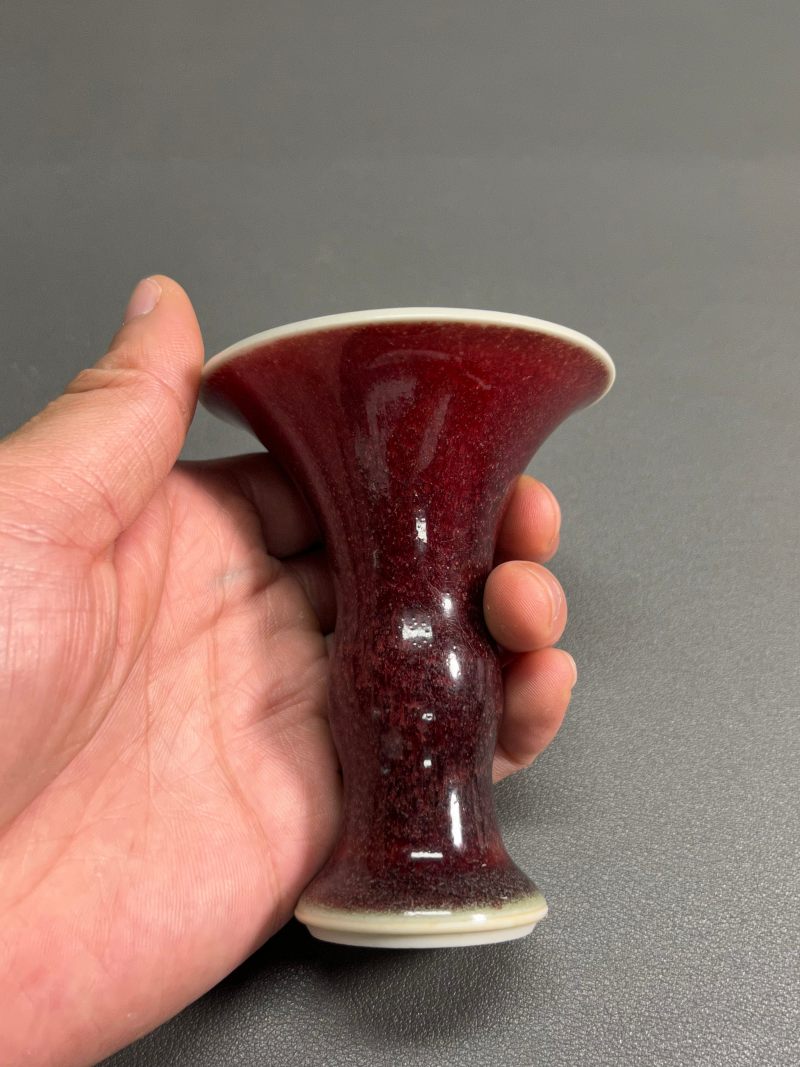 清康熙  郎窑红釉小花觚 - 图9