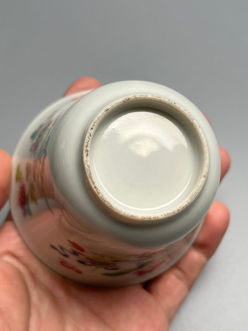 清道光  粉彩花卉八吉祥纹盖杯 - 图14