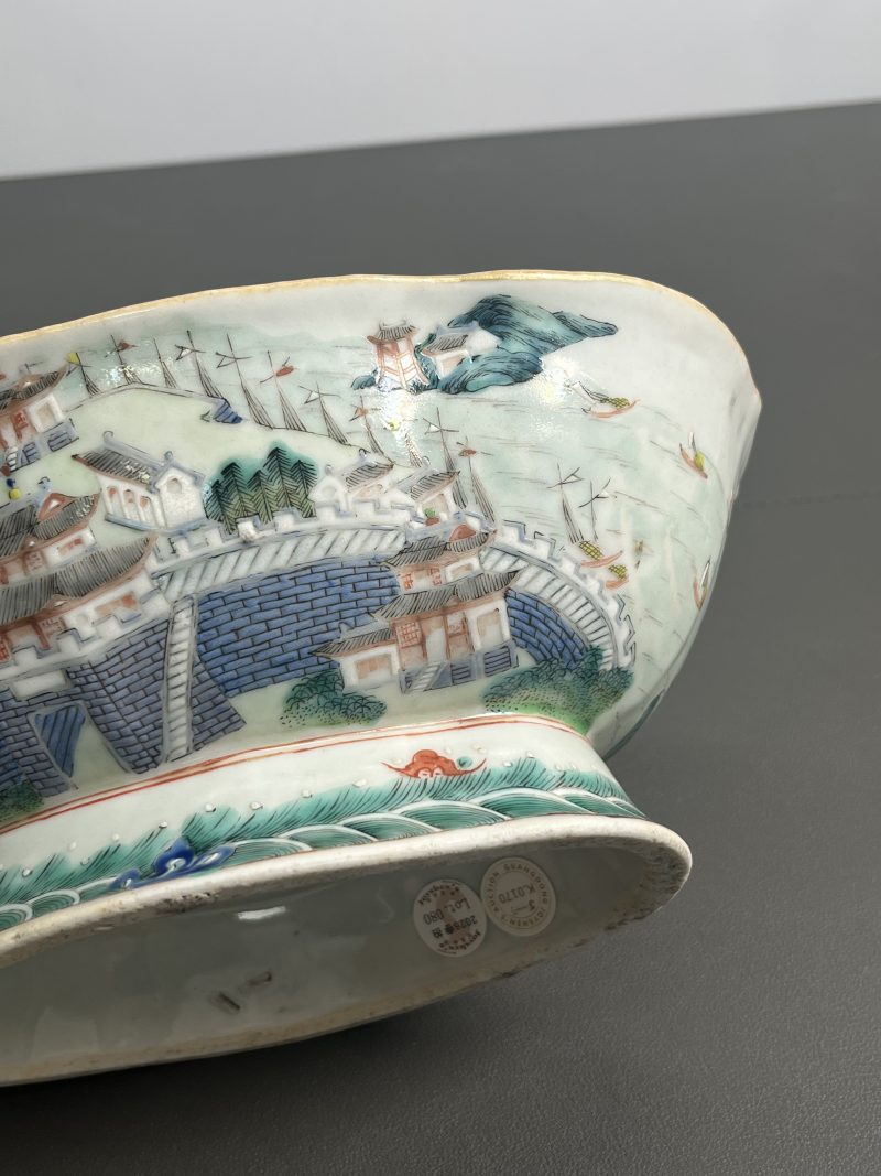 清道光  粉彩江西十景 大碗 - 图7