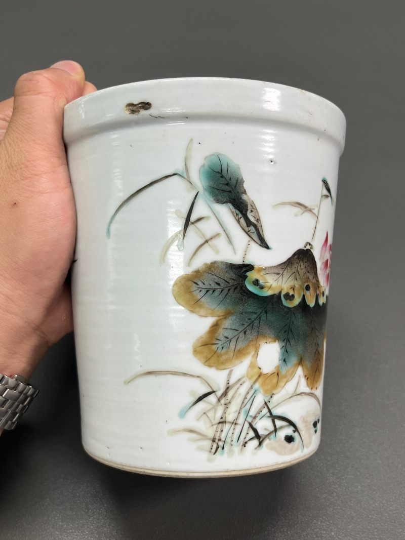 十九世纪  程玉婷作粉彩“一路连科”图花盆 - 图5