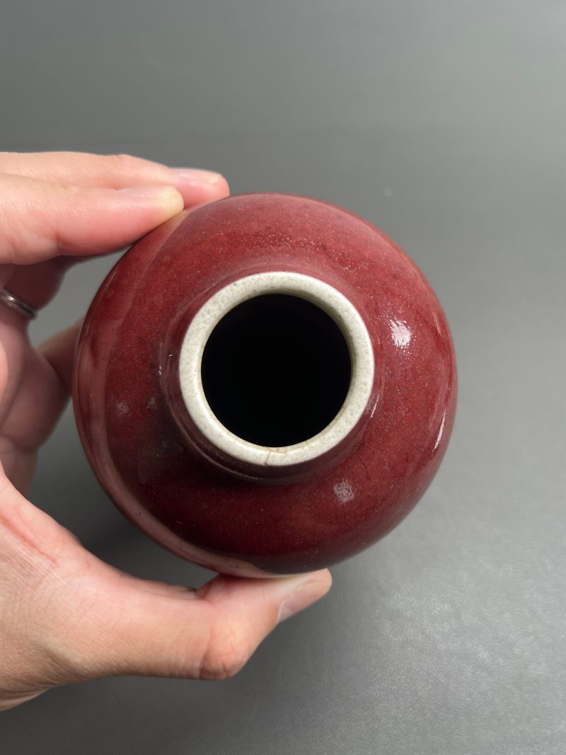 清康熙  郎窑红釉梅瓶 - 图15