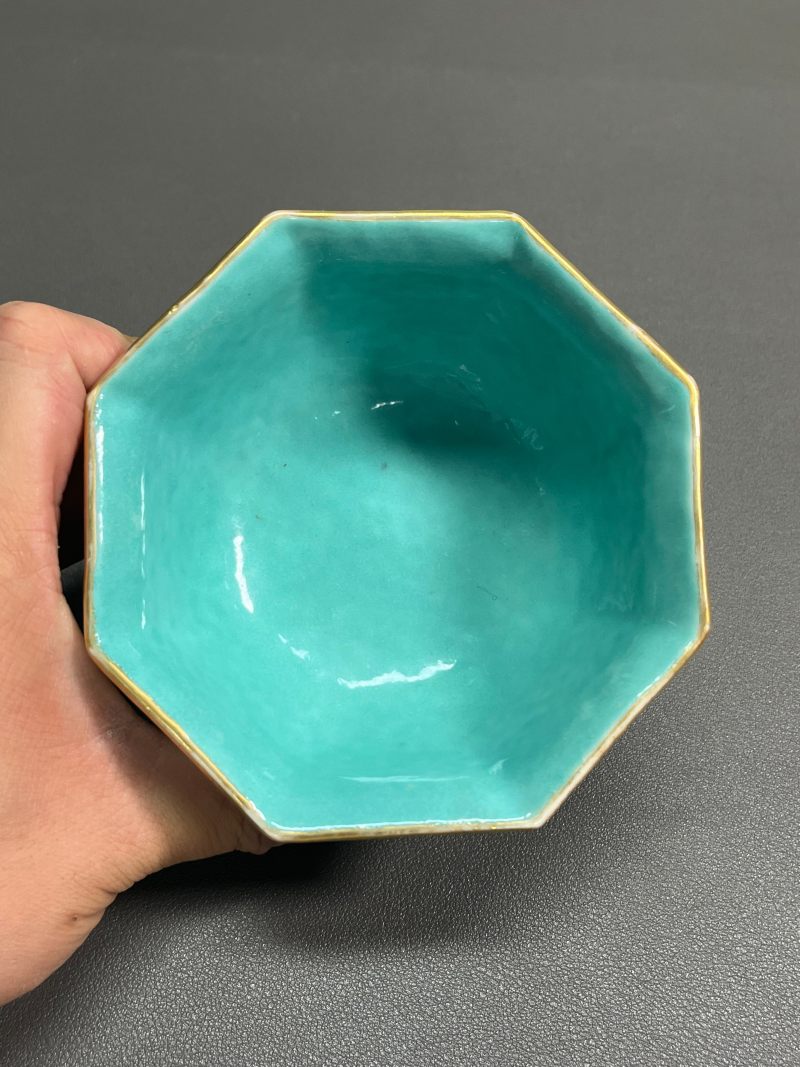 清道光  粉彩山水人物供碗 - 图8