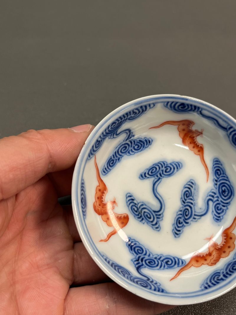 清光绪  青花“洪福齐天”图碟（一组 4 件） - 图18