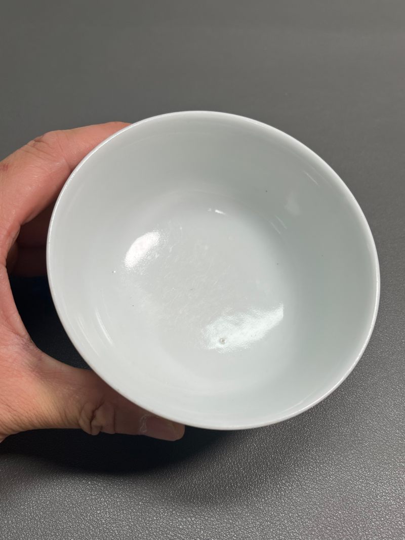 清雍正  墨彩加黄彩“瓜瓞绵绵”图诗文茶园 - 图12