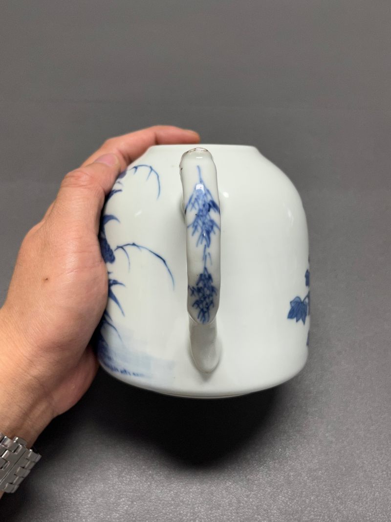 晚清-民国 青花花鸟纹执壶 - 图8