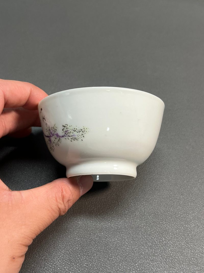 清雍正  粉彩鹤鹿同春杯 - 图6