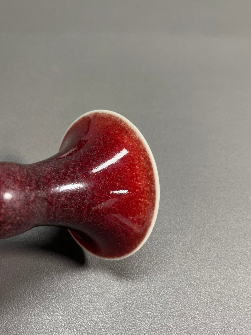 清康熙  郎窑红釉小花觚 - 图12