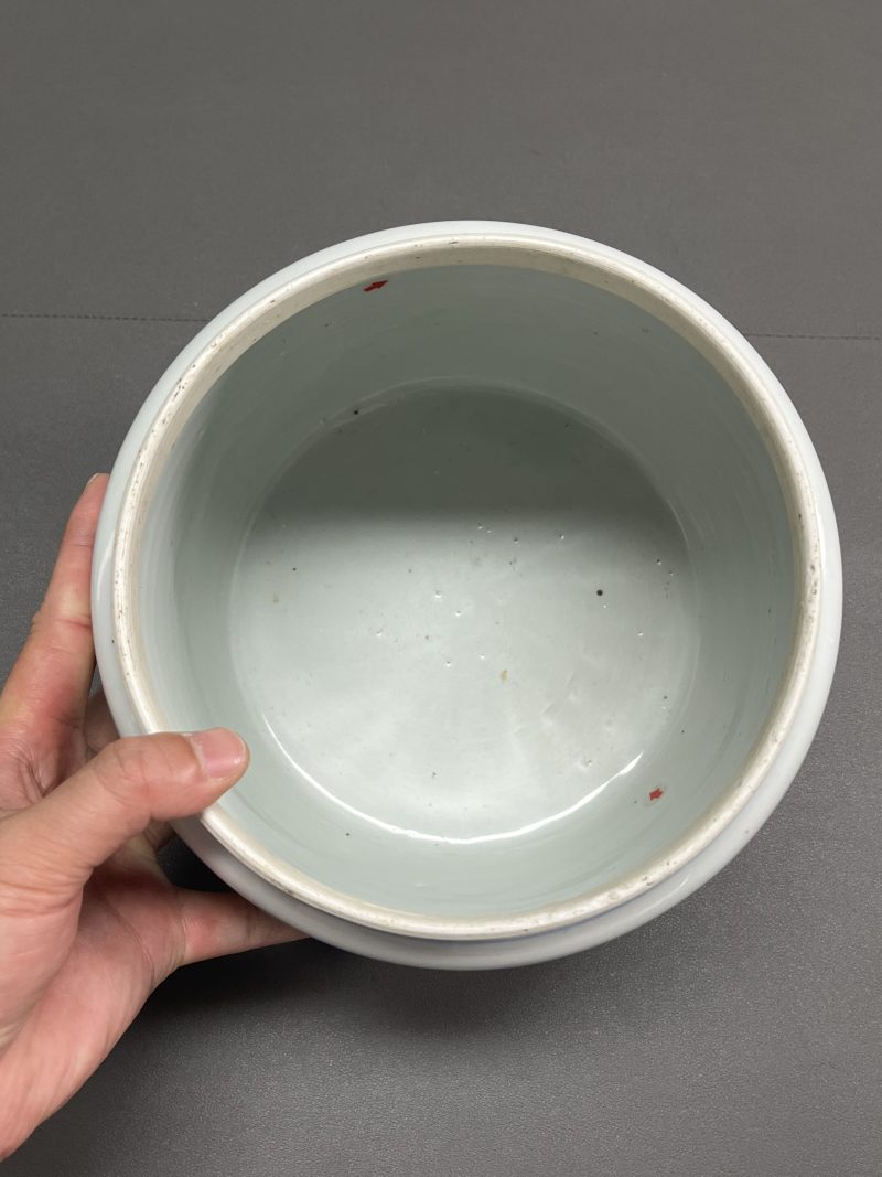清康熙 青花山水人物图粥罐 - 图13