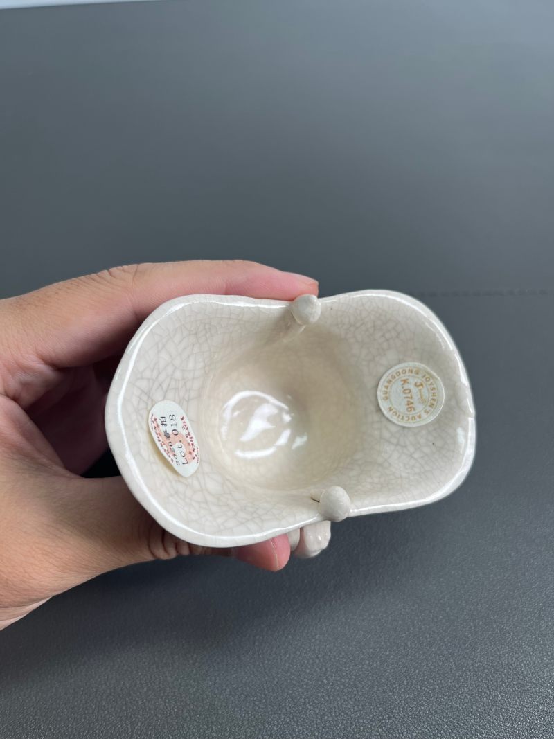 清乾隆  仿定白釉爵杯 - 图12