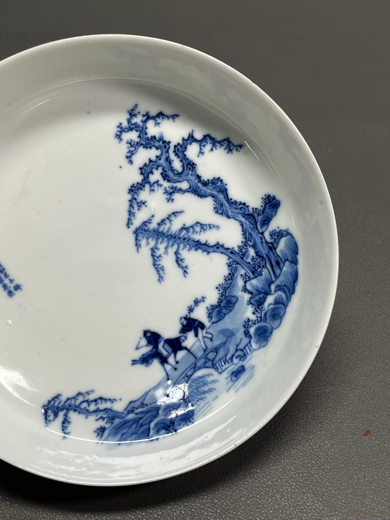 清光绪 青花“踏雪寻梅”图镗锣洗 - 图7
