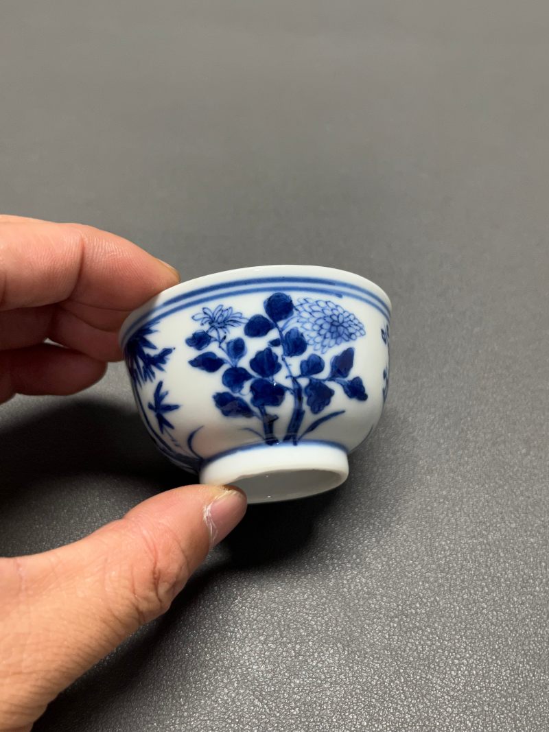 清光绪  青花外四君子内团龙纹茶圆 - 图4