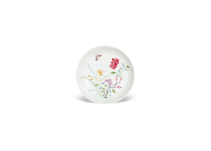 清雍正  粉彩蝶恋花盘