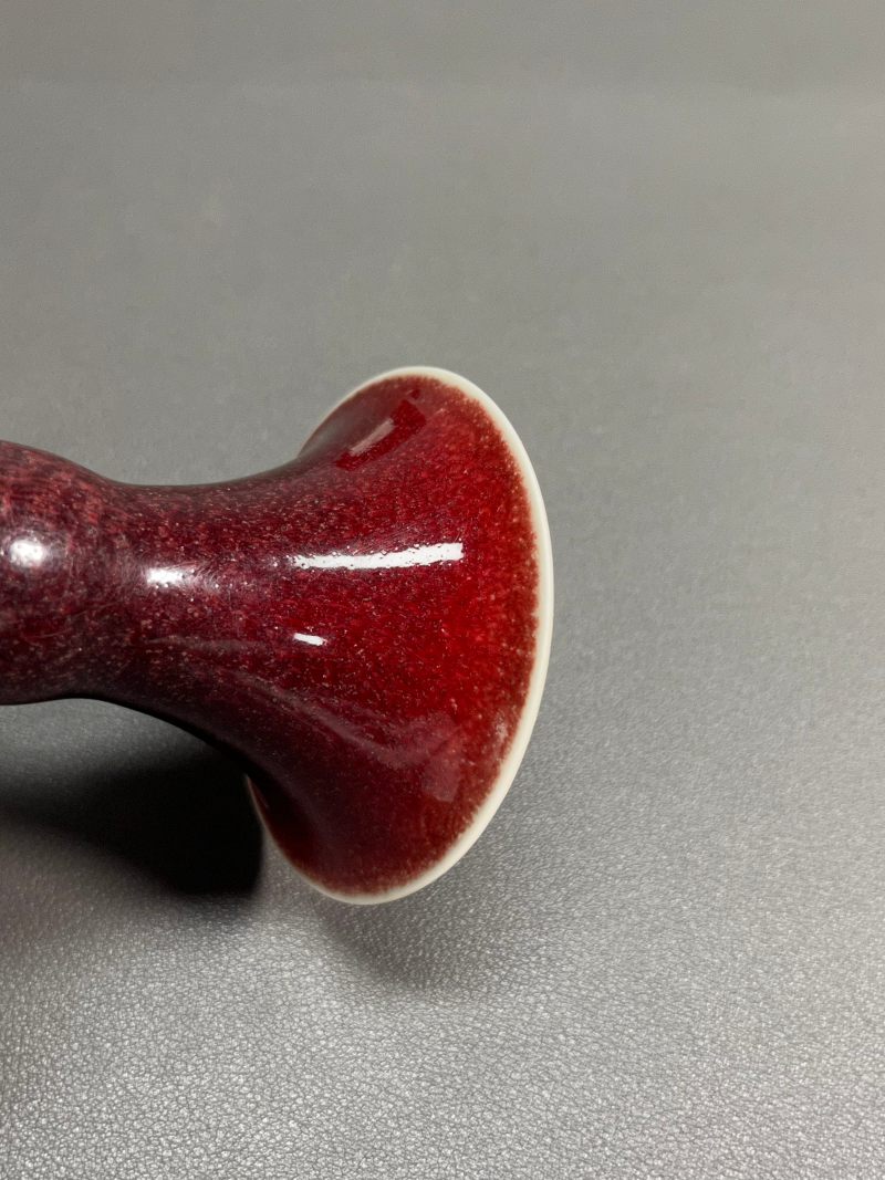 清康熙  郎窑红釉小花觚 - 图13