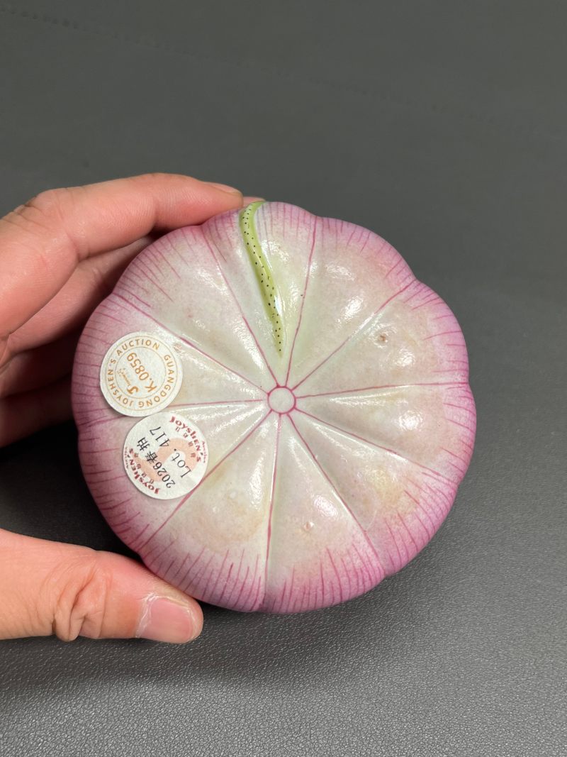清乾隆  粉彩荷花形水盂 - 图14