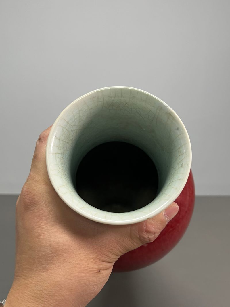 清康熙 郎窑红釉观音尊 - 图8