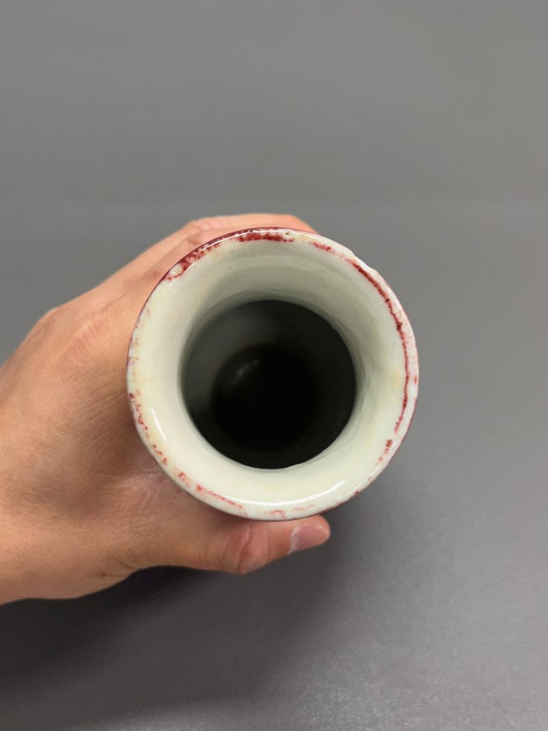 清中期  郎红釉弦纹琵琶尊 - 图12